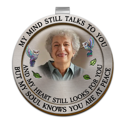 My Mind Still Talks To You Personalized Memorial Car Visor Clip, Custom Photo Memorial Car Visor Clip TD0002