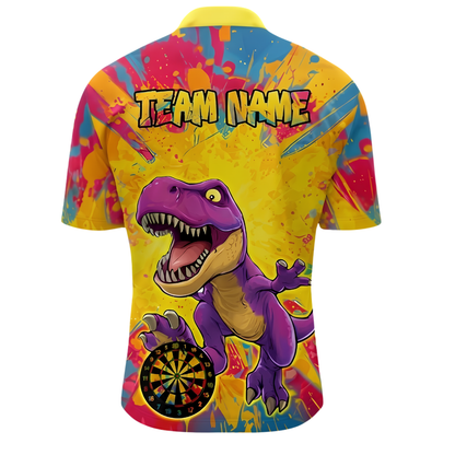Custom Dinosaur Colorful Dart Jersey For Men, Custom Dinosaur Darts Team Shirt DZ0168