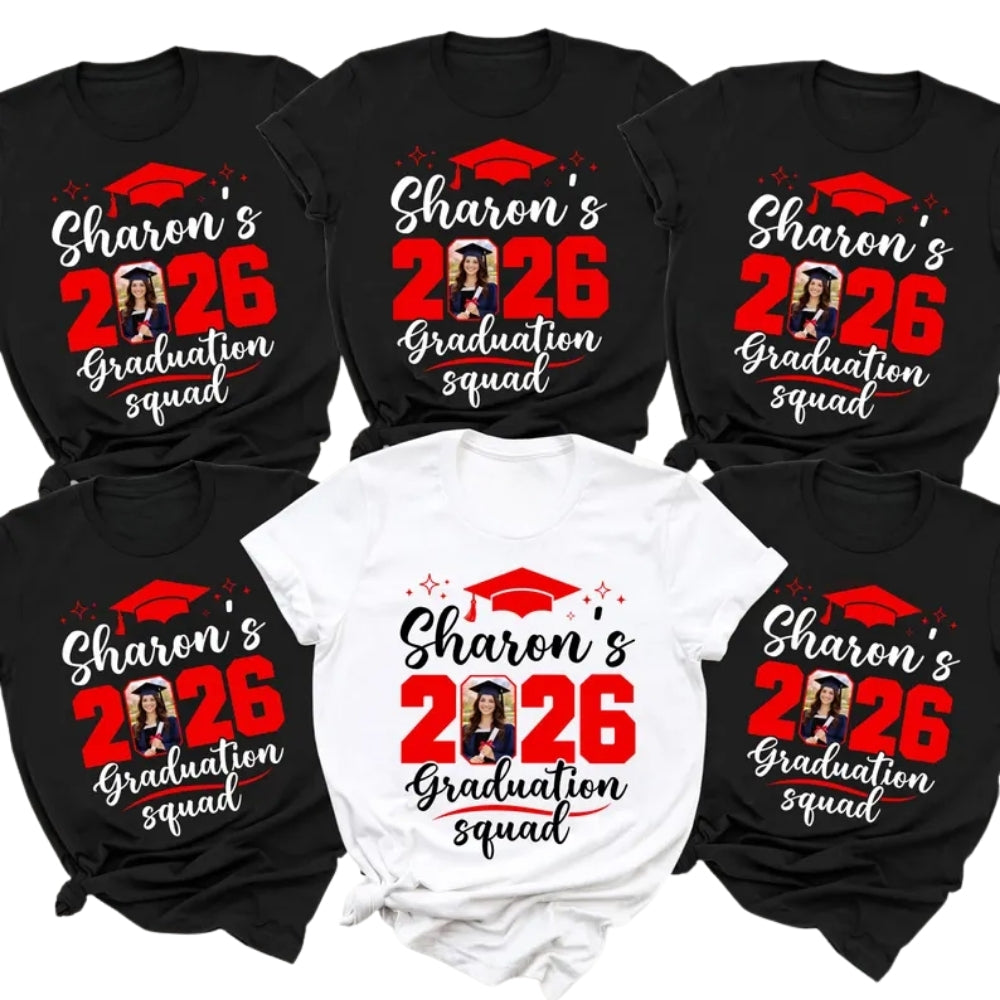 Personalized Matching Graduation Squad Family T Shirts With Photo, Custom Family Graduation Shirts ET0648