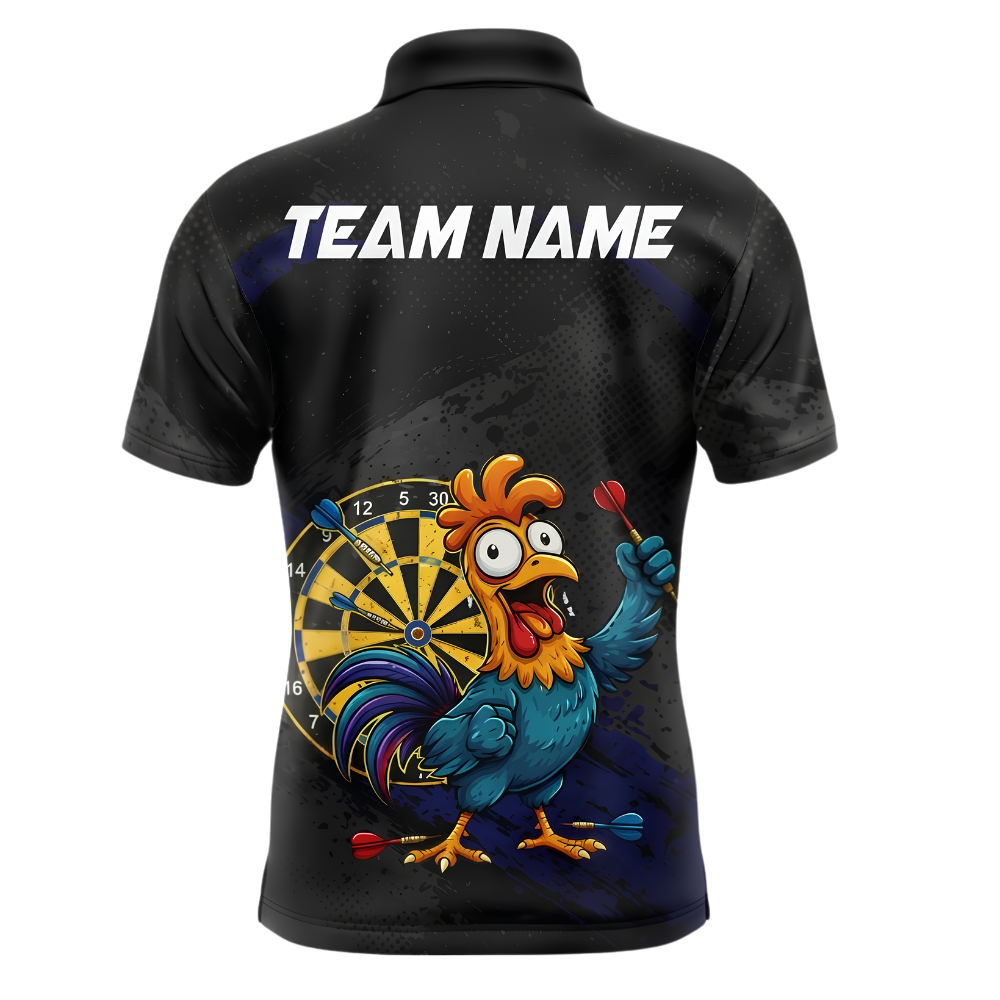 Custom Funny Rooster Dart Polo Shirt For Men, Custom Rooster Darts Team Shirt DZ0163