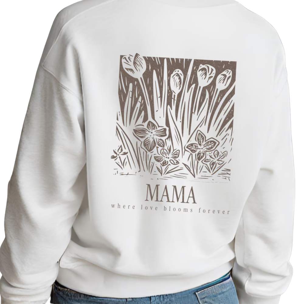 Mama And Mini Where Love Blooms Forever Boho Floral Sweatshirt, Matching Floral Mommy And Mini Sweatshirt ET1399
