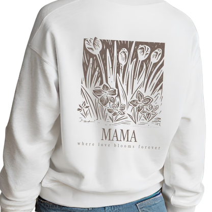 Mama And Mini Where Love Blooms Forever Boho Floral Sweatshirt, Matching Floral Mommy And Mini Sweatshirt ET1399