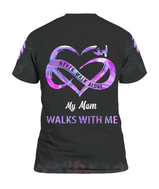 Personalized Never Walk Alone T Shirt Loss Of Brother Loss Of Sister 3D Shirt Remembrance Gift Memorial Apparel TO2732