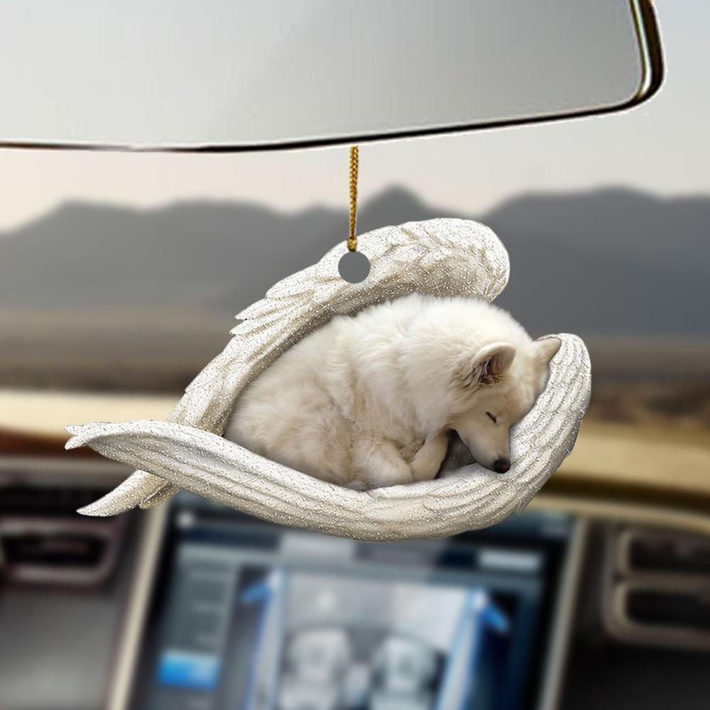 American Eskimo sleeping angel American Eskimo lovers dog moms ornament OO0495