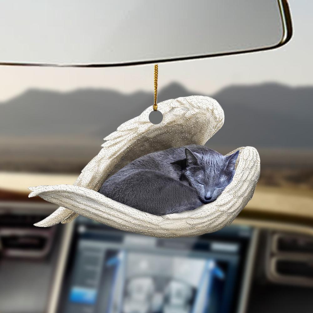 Russian Blue sleeping angel Russian Blue lovers cat moms ornament SO1469