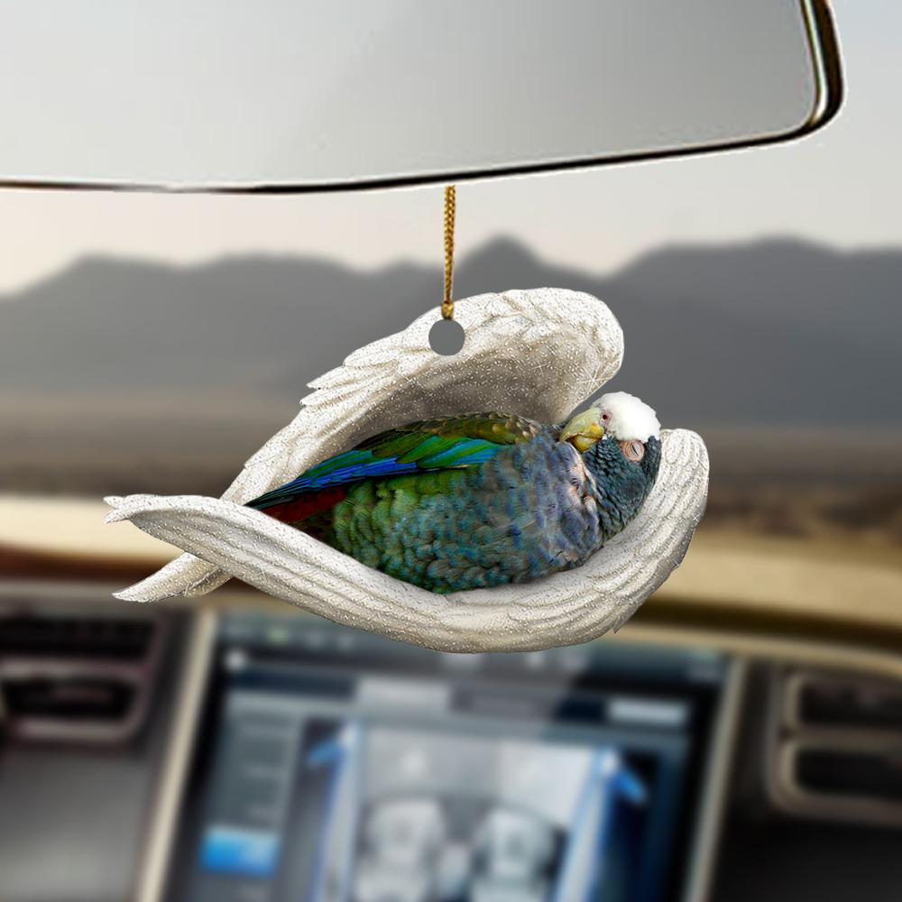 White-Capped Pionus sleeping angel bird lover ornament cus tjl OO0366