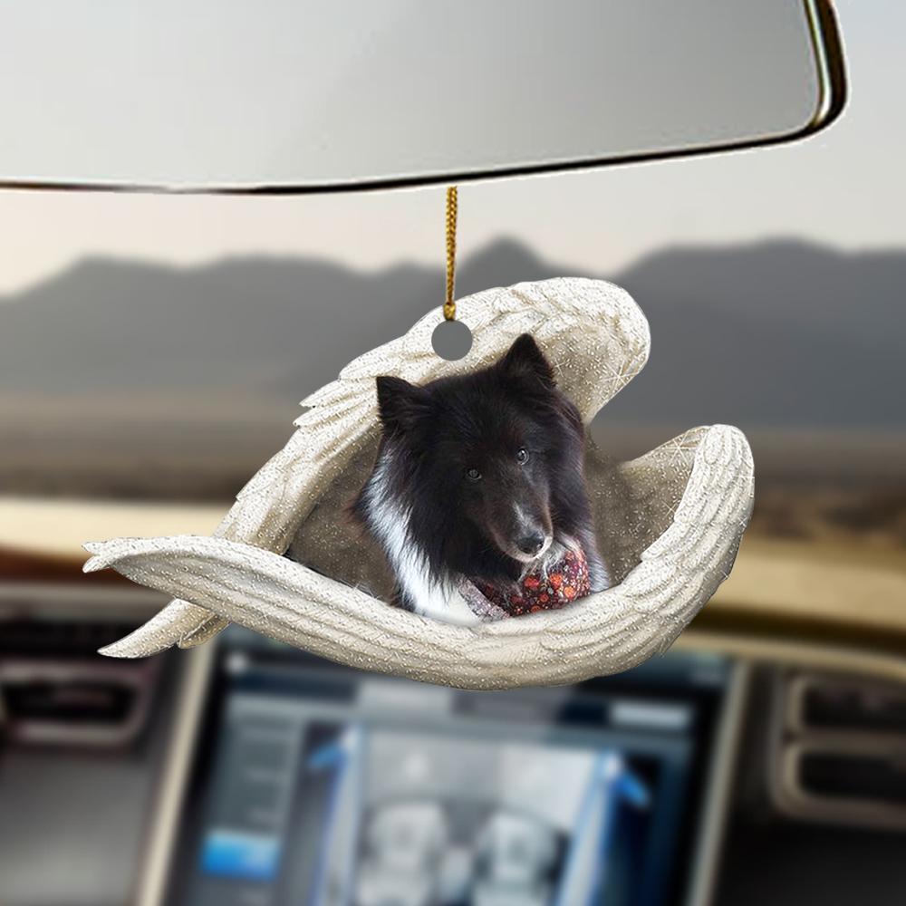Sheltie sleeping angel for Sheltie lover dog mom ornament cus OO0355