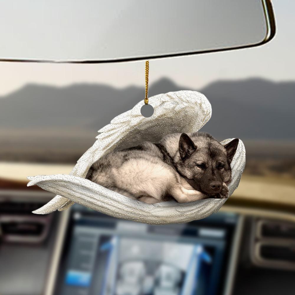 Norwegian Elkhound sleeping angel Norwegian Elkhound lovers dog moms ornament OO0467