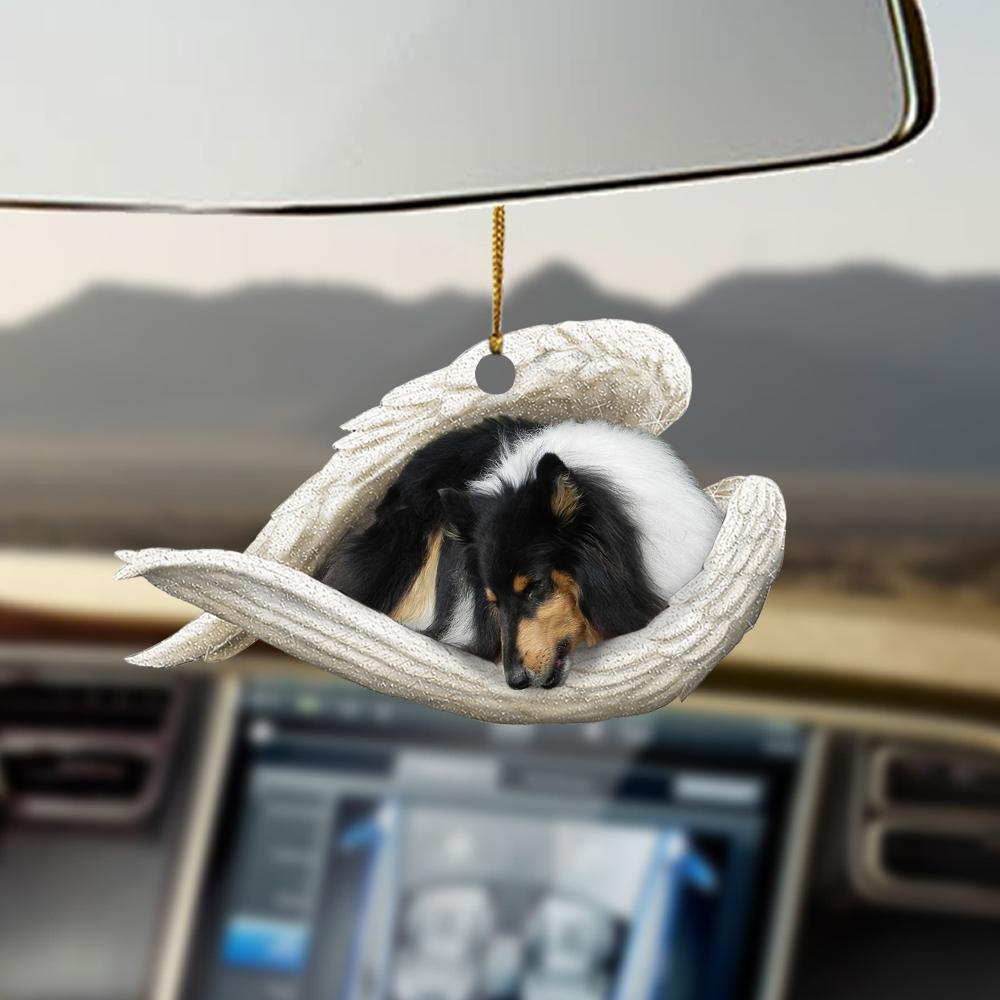 Black tri-color Border Collie sleeping angel gift for Collie lovers gift for dog moms ornament OO0338