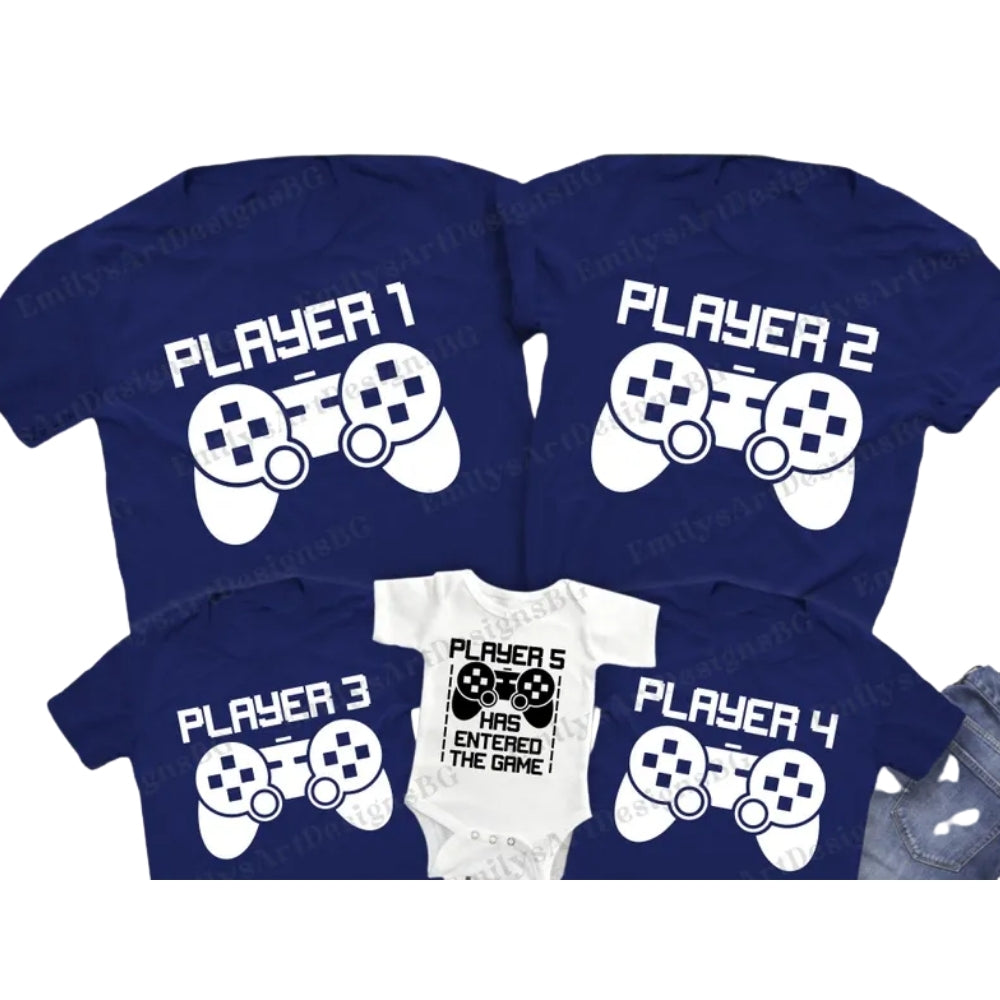 Player Has Entered The Game Custom Matching Gaming Family T Shirts, Custom Family Game Matching Shirts ET0663