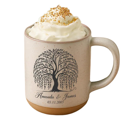 Personalized 9th Wedding Anniversary Willow Tree Coffee Mug, Personalized 9th Year Anniversary Mug WD0019
