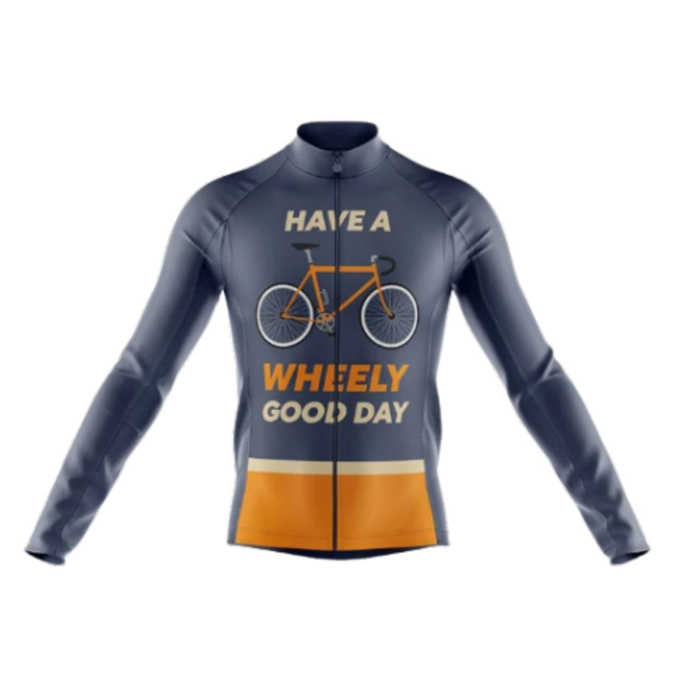 Have A Wheely Good Day Men's Cycling Long Sleeve Jersey, Funny Cycling Jersey For Men CG0731