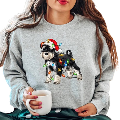Schnauzer Christmas Lights Sweatshirt, Dog Christmas Sweatshirt 2D0666