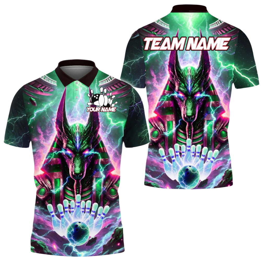 Custom Anubis Bowling Polo Shirt Men, Custom Team Anubis Bowling Shirts BE0208