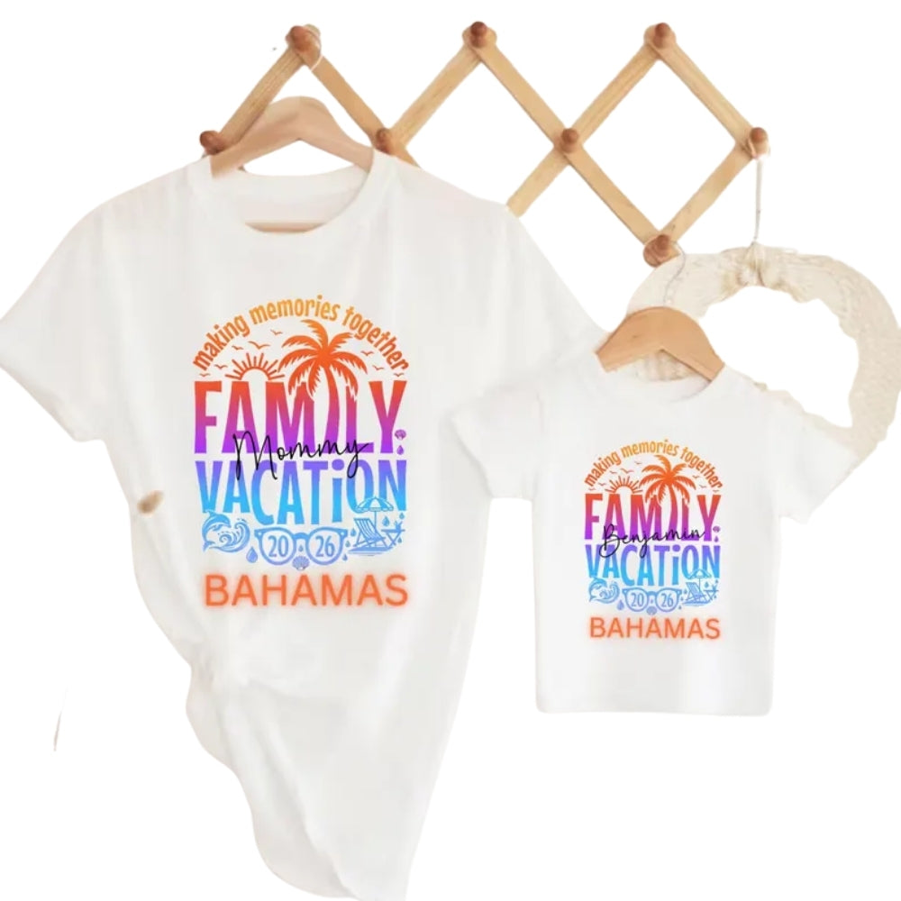 Making Memories Together Family Vacation Neon Matching T Shirts, Custom Vacation Family Shirts ET0229