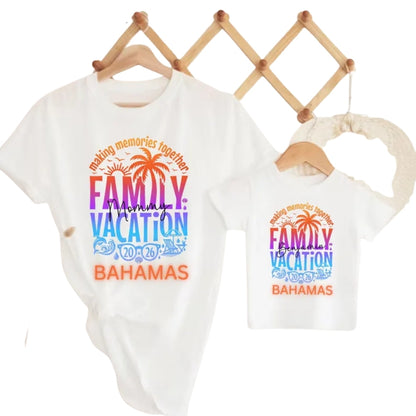 Making Memories Together Family Vacation Neon Matching T Shirts, Custom Vacation Family Shirts ET0229