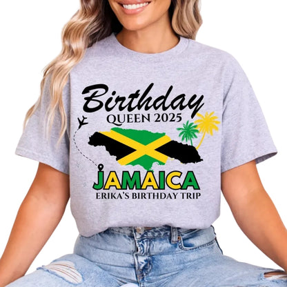 Custom Birthday Jamaica Trip Matching Family T Shirts, Personalized Jamaica Vacation Family Shirts For Birthday ET0777