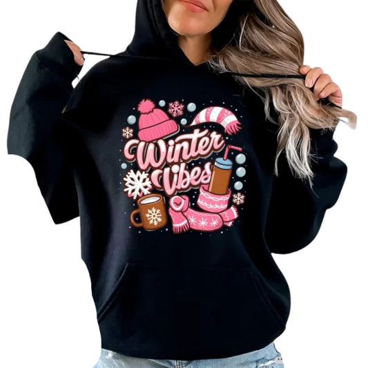 Winter Vibes Hoodie For Women, Winter Season Hoodies 2D0739
