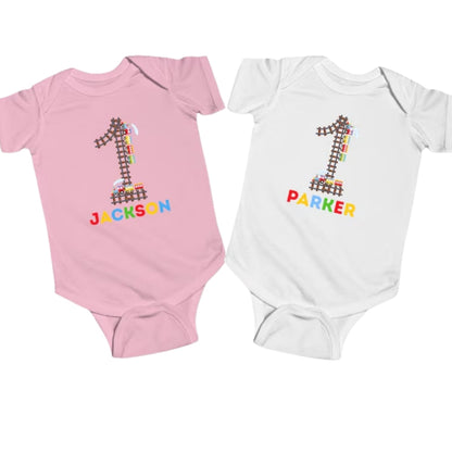 Custom Train 1st Birthday Matching Family T Shirts, Custom First Birthday Train Matching Shirts For Family ET0366