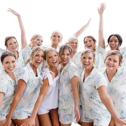 Hydrangea Bridesmaid Pajamas Set, Floral Bridesmaid Pajamas For Bridal Shower WD0184