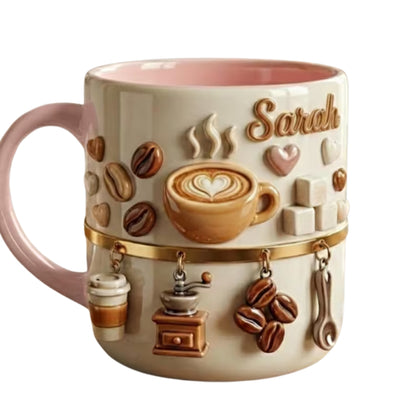 Personalized Coffee Lover 3D Printed Coffee Mug, Custom Mug Cup For Coffeeholic ET0113