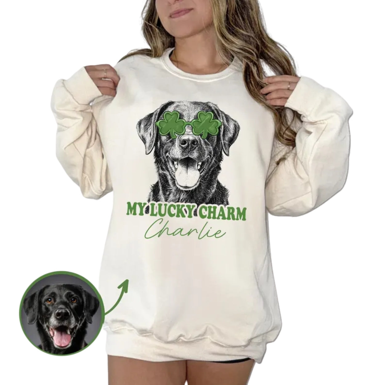 My Lucky Charm Custom Pet Photo Patrick Sweatshirt, Custom Photo Patrick's Day Sweatshirts 2D0863