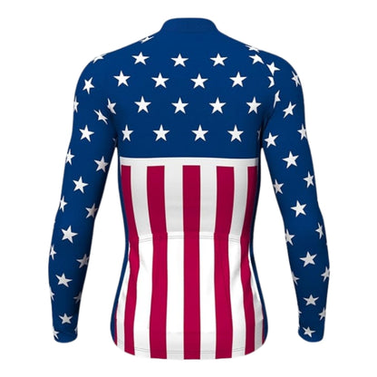 USA Flag Mens Red White And Blue Cycling Short Sleeve Jersey, Men's Patriotic Cycling Jerseys CZ0081