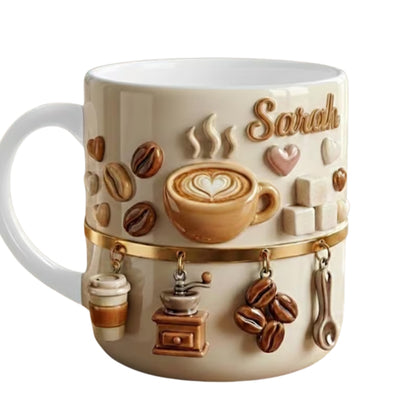 Personalized Coffee Lover 3D Printed Coffee Mug, Custom Mug Cup For Coffeeholic ET0113