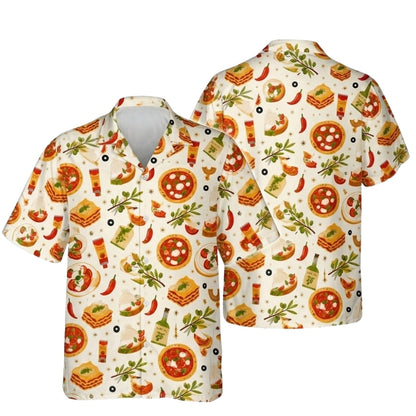 Italian Food Pizza Pasta Hawaiian Shirt For Men Women, Italian Food Lover Hawaiian Shirts HE0495