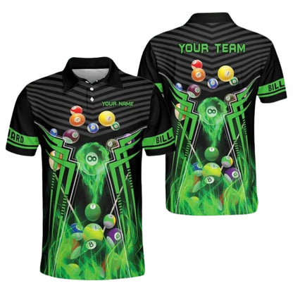 Custom Team Black And Red Billiard Men Polo Shirts, Custom Pool Billiard Shirts For Team BIZ0160