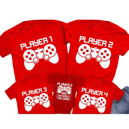 Player Has Entered The Game Custom Matching Gaming Family T Shirts, Custom Family Game Matching Shirts ET0663