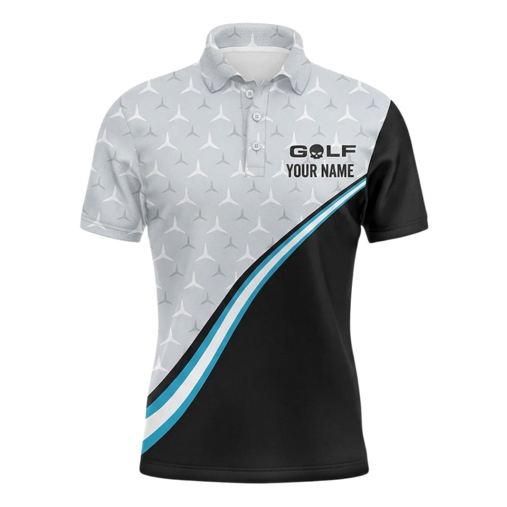 Swing Swear Look For Ball Repeat Custom Mens Skull Golf Polo Shirt, Custom Funny Golf Shirts With Name GZ0330
