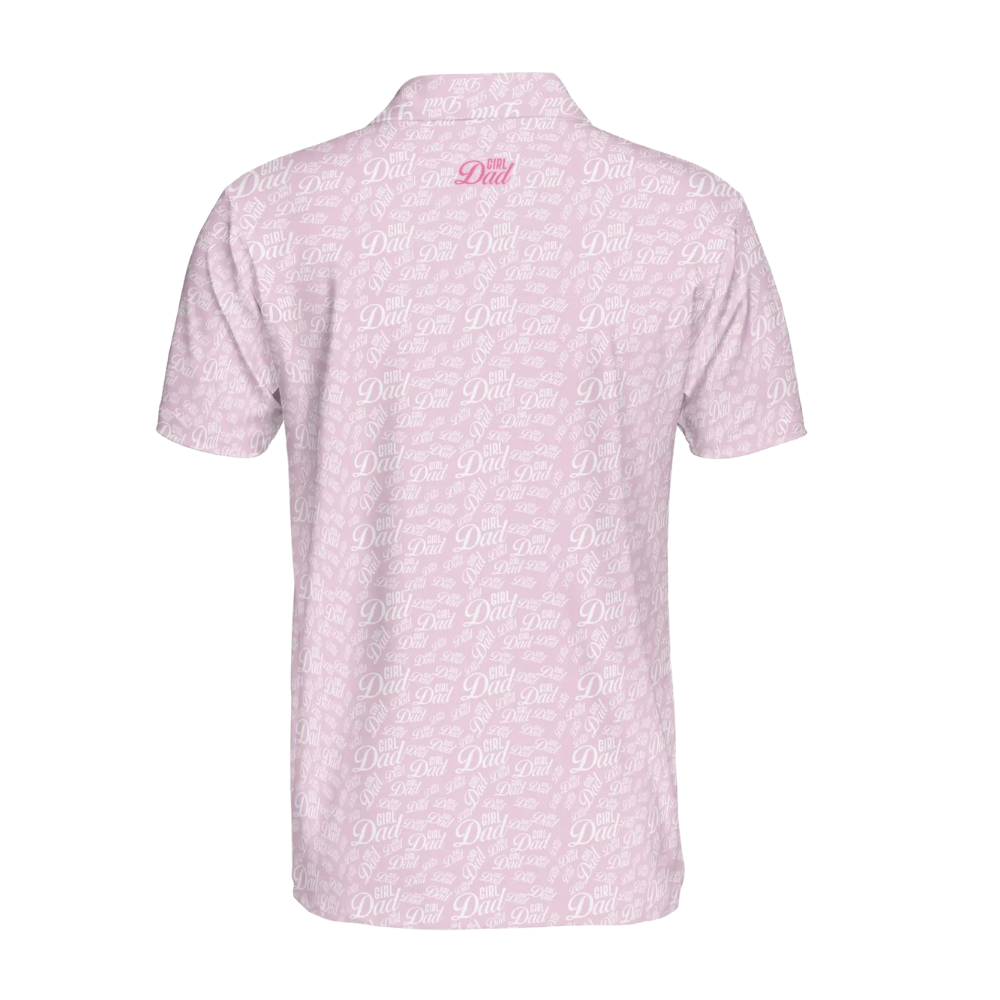 Girl Dad Pink Golf Polo Shirt For Men, Father Day Golf Shirts For Dad With Daughter GE0463