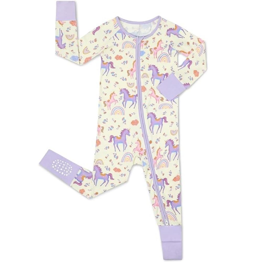 Unicorn Purple Baby Convertible Zippy Romper, Unicorn Baby Romper Convertible BB0370