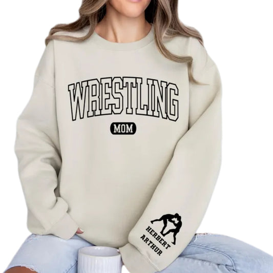 Custom Wrestling Mom Sweatshirt, Custom Wrestling Sweatshirt For Mama 2D0518