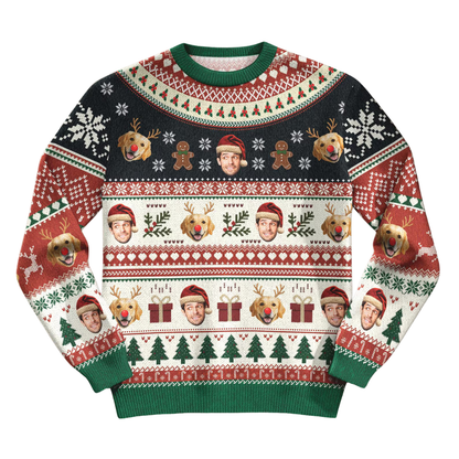Custom Family Faces Christmas Ugly Sweater, Personalized Photo Ugly Christmas Sweatshirt 2D1297