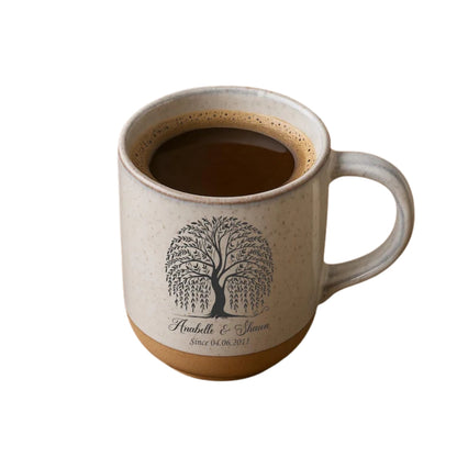 Personalized 9th Wedding Anniversary Willow Tree Coffee Mug, Personalized 9th Year Anniversary Mug WD0019