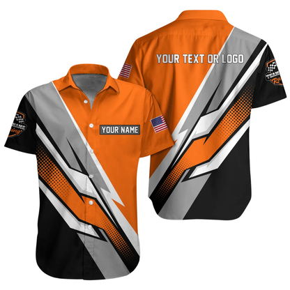 Personalized Racing Team Mens Hawaiian Shirt, Custom Racing Mechanic Shirts HE0681