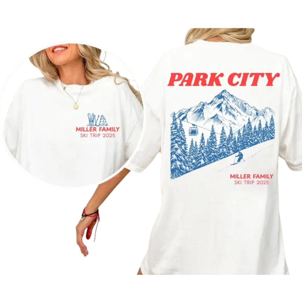 Personalized Matching Ski Trip Family T Shirts, Custom Ski Trip Matching Shirts For Family ET0512