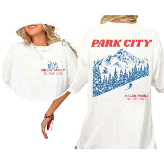 Personalized Matching Ski Trip Family T Shirts, Custom Ski Trip Matching Shirts For Family ET0512