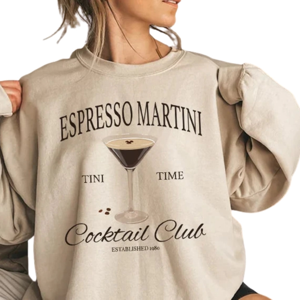 Espresso Martini Cocktail Club Tini Time Sweatshirt, Martini Drink Lover Sweatshirt 2D0332