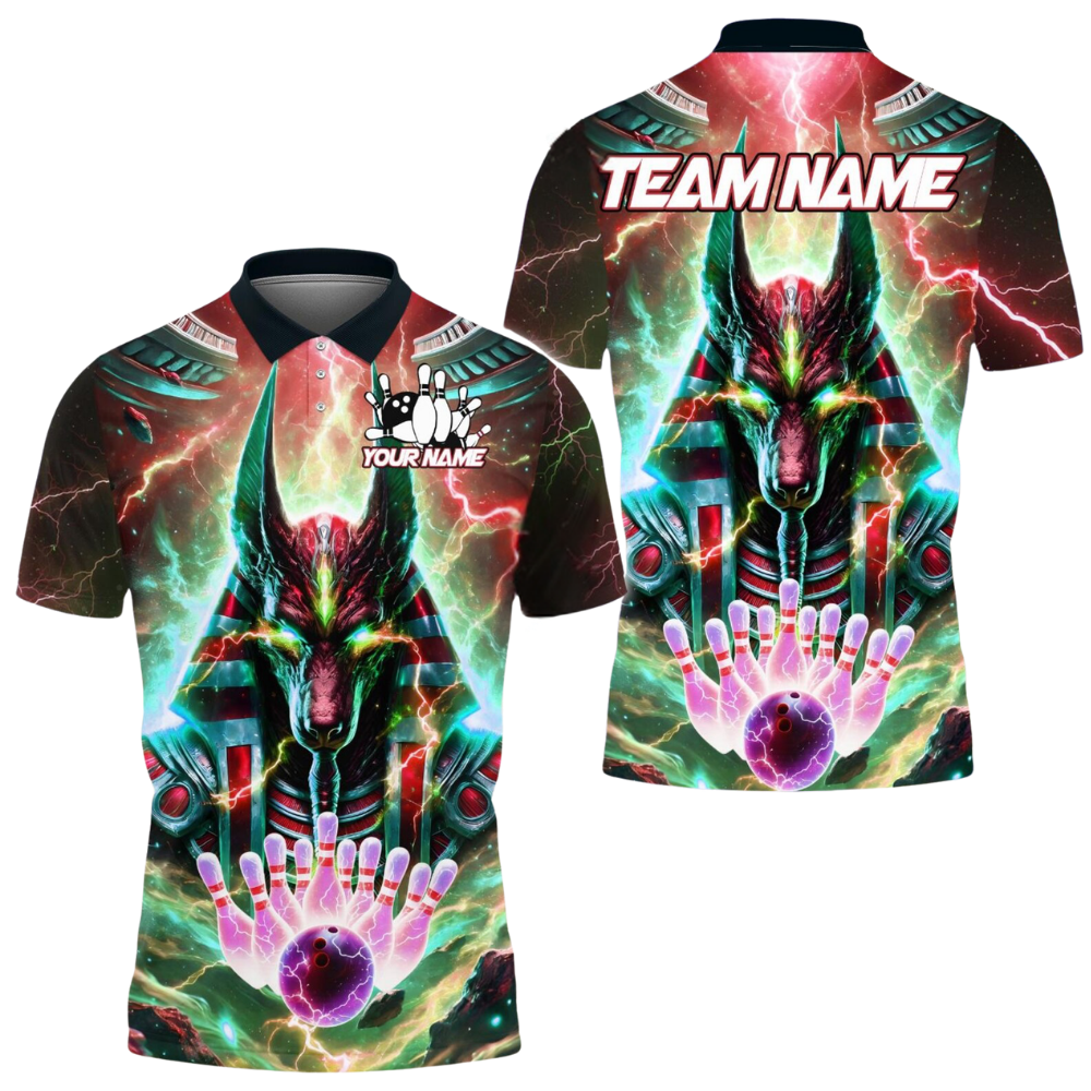 Custom Anubis Bowling Polo Shirt Men, Custom Team Anubis Bowling Shirts BE0208