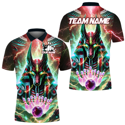 Custom Anubis Bowling Polo Shirt Men, Custom Team Anubis Bowling Shirts BE0208