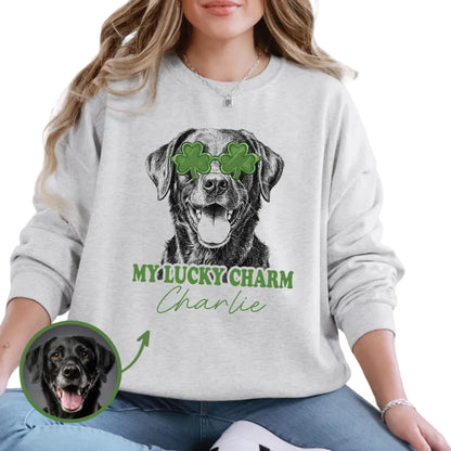 My Lucky Charm Custom Pet Photo Patrick Sweatshirt, Custom Photo Patrick's Day Sweatshirts 2D0863