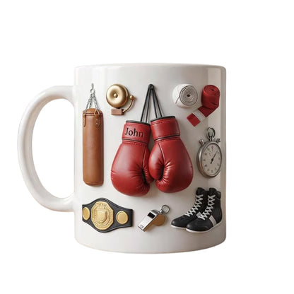 Personalized Boxing Glove 3D Printed Coffee Mug, Custom Boxing Mugs With Name ET0114