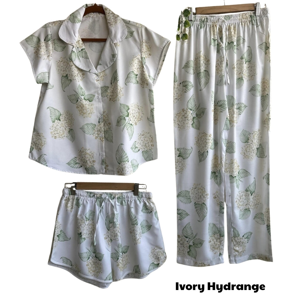 Hydrangea Bridesmaid Pajamas Set, Floral Bridesmaid Pajamas For Bridal Shower WD0184