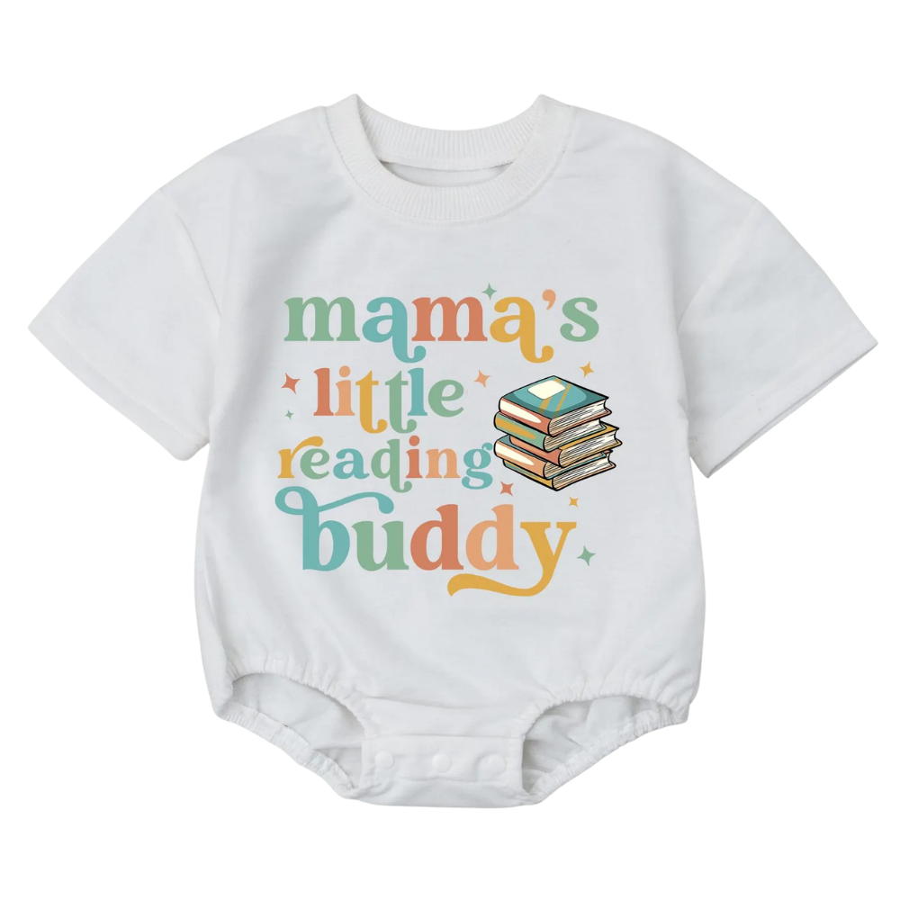 Mama's Little Reading Buddy Baby T Shirt Romper, Reading Book Lover Baby Romper BB0081