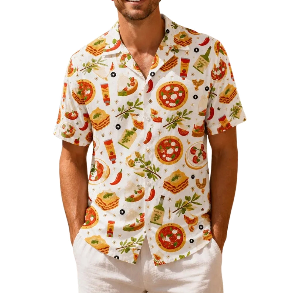 Italian Food Pizza Pasta Hawaiian Shirt For Men Women, Italian Food Lover Hawaiian Shirts HE0495