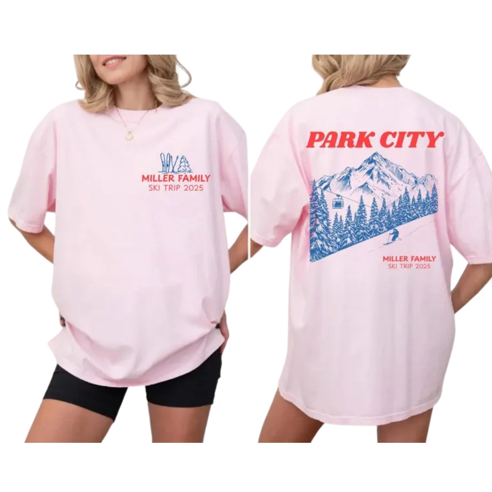 Personalized Matching Ski Trip Family T Shirts, Custom Ski Trip Matching Shirts For Family ET0512