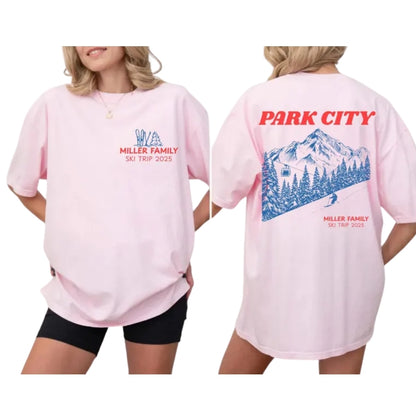 Personalized Matching Ski Trip Family T Shirts, Custom Ski Trip Matching Shirts For Family ET0512